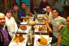 Celebrando el Proyecto Mazarico con cachopo, 05.12.13